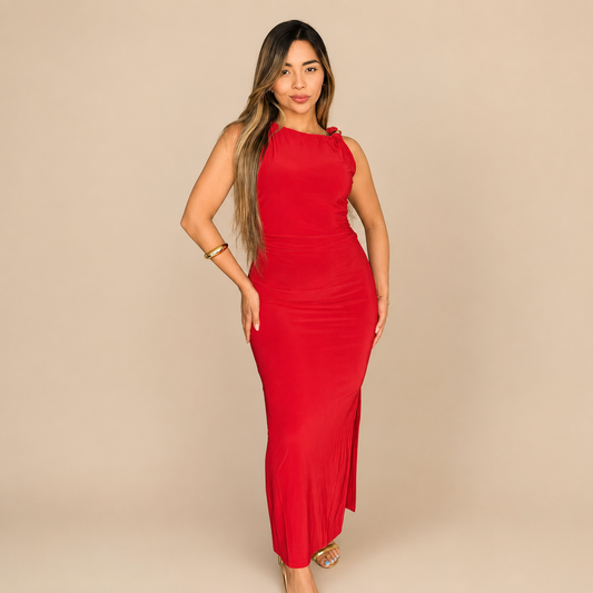 Monroe Red Midi Dress