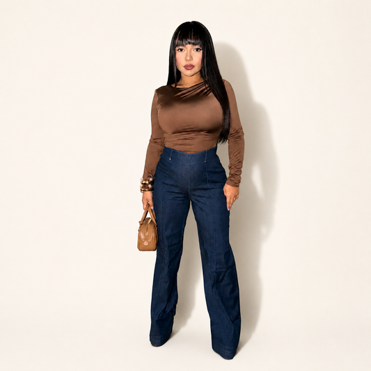 Blue Jean High Waist Trouser Pant